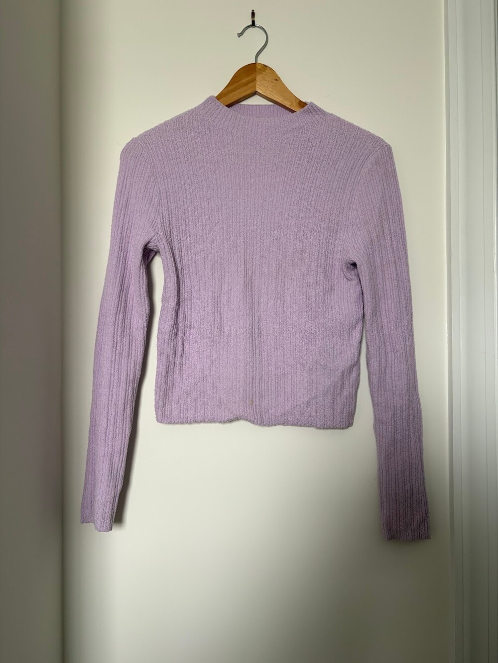 Old Navy Ribbed Cropped Mock Neck Sweater Lavender Women S